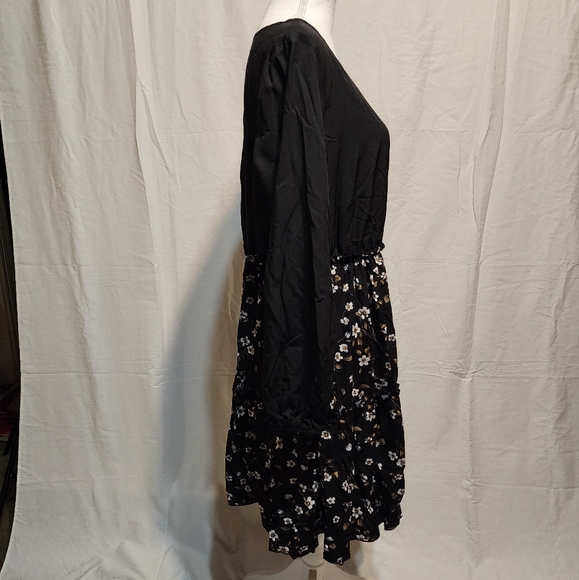 SHEIN Women's Floral Design Lantern Sleeve Ruffle Hem Dress NWOT - Picture 5 of 11